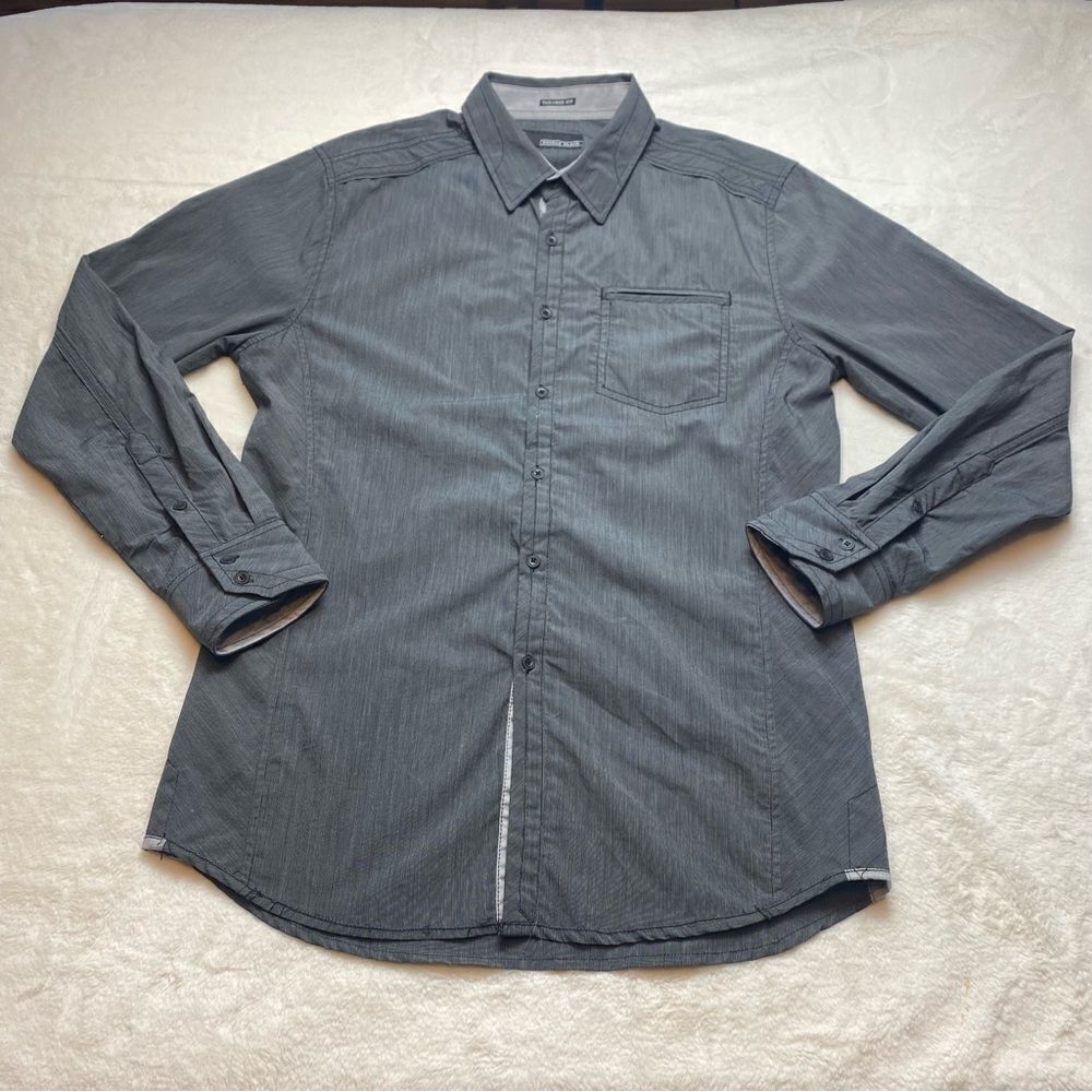 Buckle Black Tailored Fit Button Down Long Sleeve Shirt Size Large